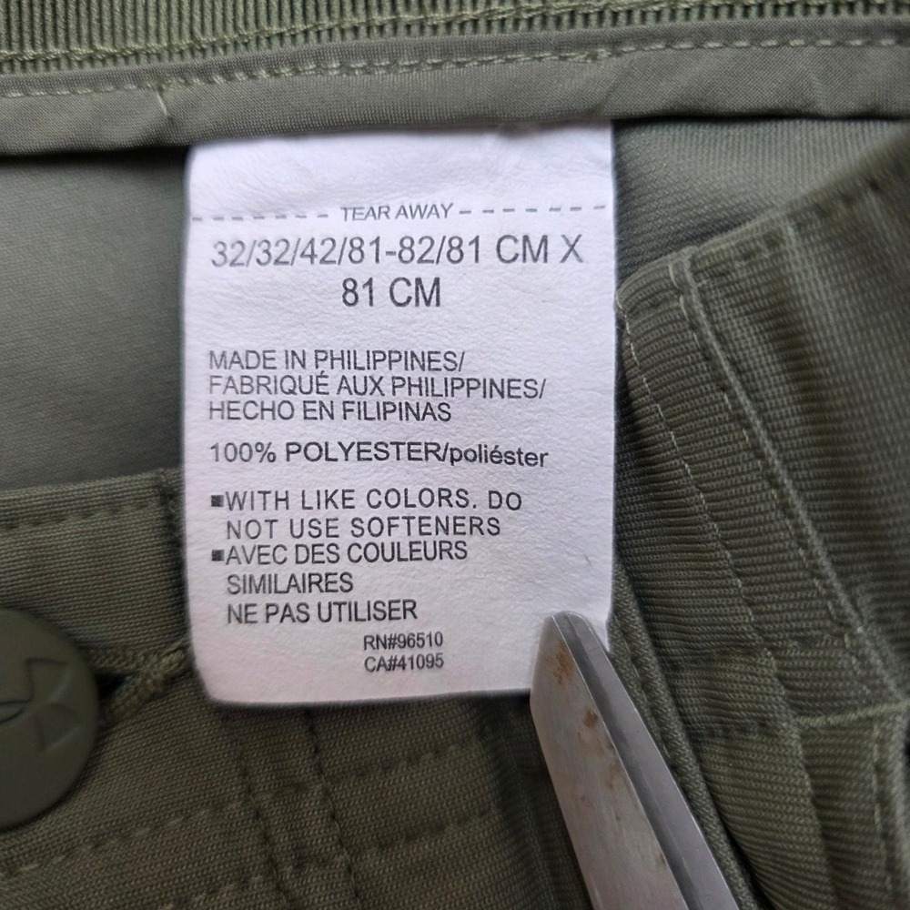Under Armour Mens Olive Green Performance Chino Pants 32/32 Straight Leg Zipper - Picture 6 of 10